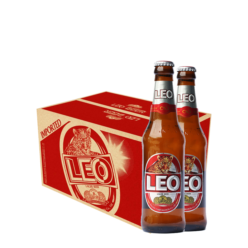 Leo Lager Beer Bottles Carton (24s)
