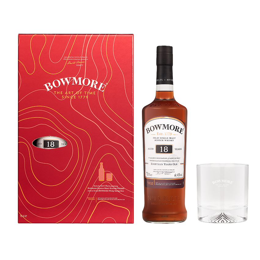 Bowmore 18 Years Single Malt Whisky Festive Gift Set